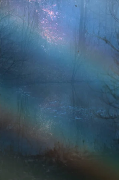 森林湖泊的抽象自然背景 — 图库照片