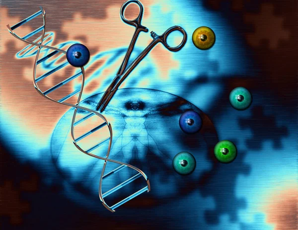 Digital Illustration Dna Molecule Structure — Zdjęcie stockowe