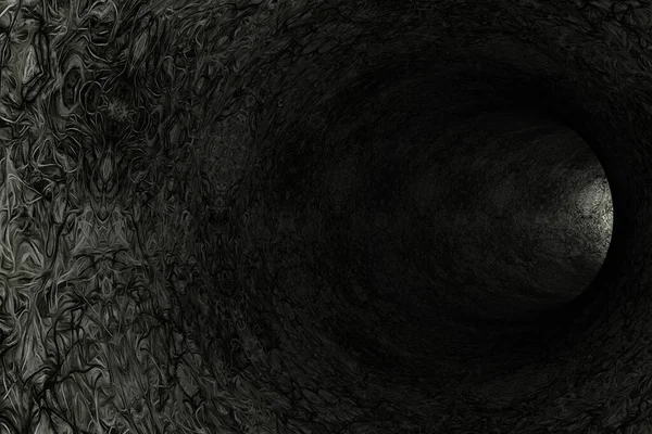 摘要灰色隧道 3D渲染 — 图库照片