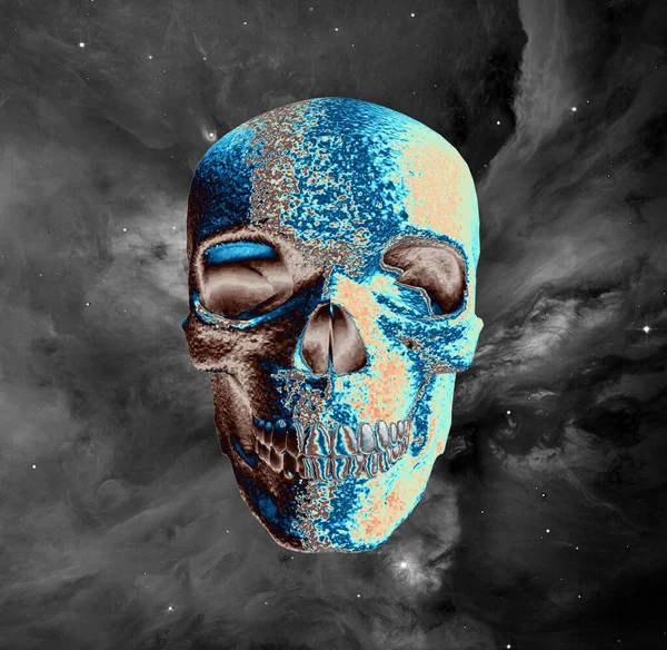 人間の頭蓋骨 3Dレンダリングコンピュータグラフィックスアート — ストック写真