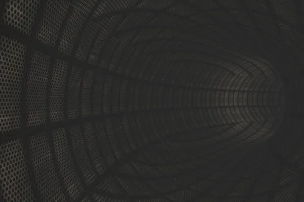 Túnel Abstrato Com Paredes Painel Metálico — Fotografia de Stock