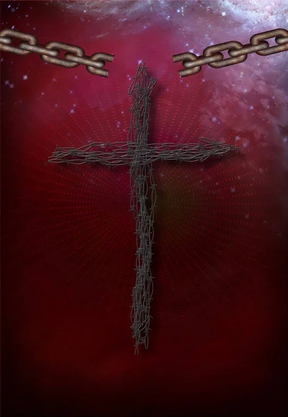 Крест Деревянном Фоне — стоковое фото