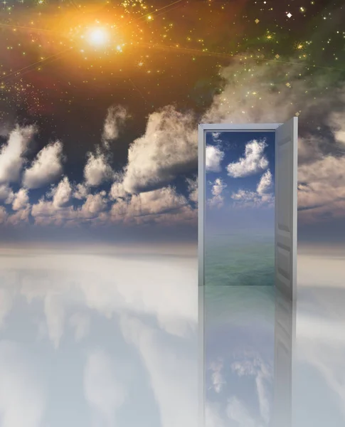 Open Door Sky Concept Illustration Background — Stock Photo, Image