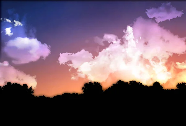 Piękne Zachody Słońca Niebo Chmurami Natura Zachód Słońca Twilig — Zdjęcie stockowe