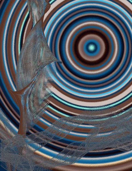 Koncentriska Cirklar Målning Modern Digital Konst — Stockfoto
