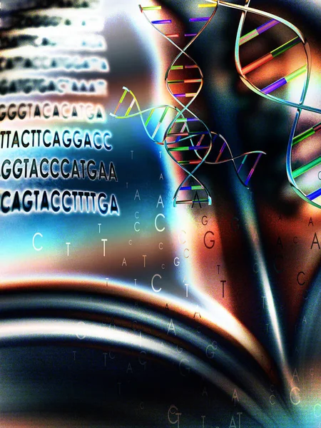 Ljus Bakgrund Med Dna Bok Och Utrymme För Din Text — Stockfoto