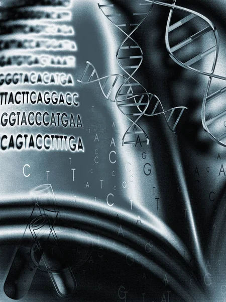 Sfondo Luminoso Con Dna Libro Spazio Testo — Foto Stock