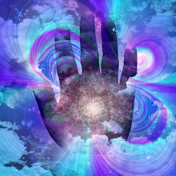 Digital Abstract Background Hands Space — Zdjęcie stockowe