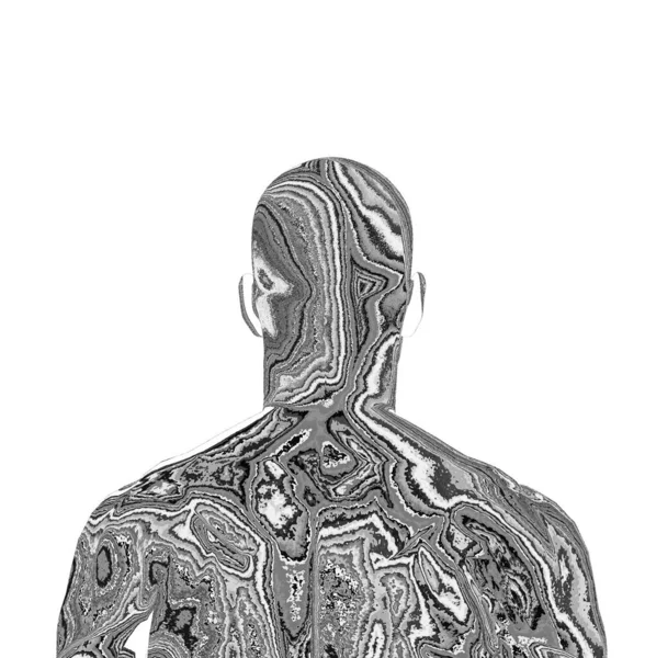 Render Male Back White Background — Stock Photo, Image