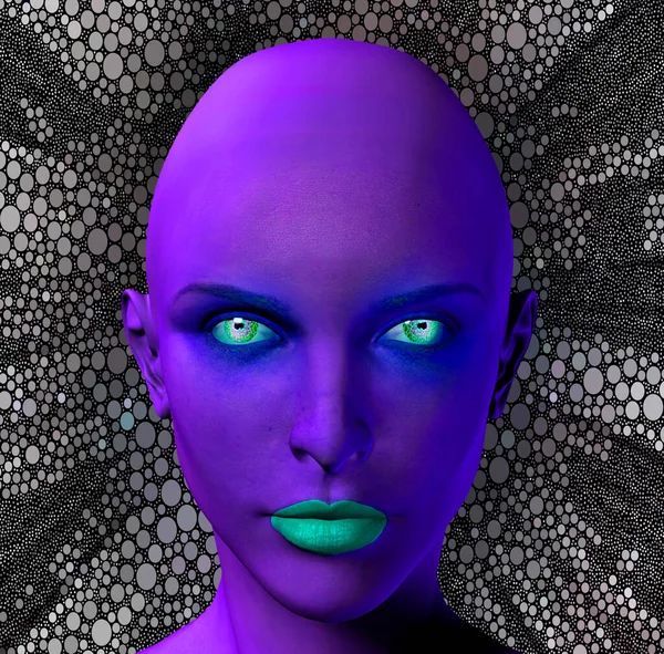 Alien Face Concept Abstract Colorful Background — Stock Photo, Image