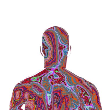 Beyaz arka planda bir erkeğin 3D canlandırması 