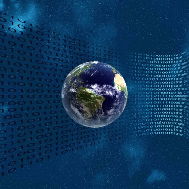 Metnin için alanı olan soyut arkaplan üzerindeki atom