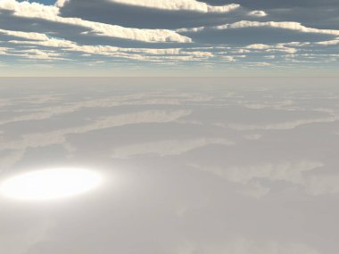 Beyaz bulut manzarası. 3d oluşturma.