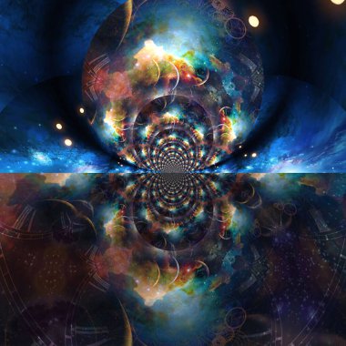 Küçük boşluk yolları, soyut fraktal arkaplan 3d oluşturma