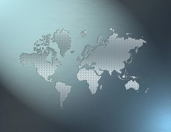 Mapa Del Mundo Con Fondo Azul —  Fotos de Stock
