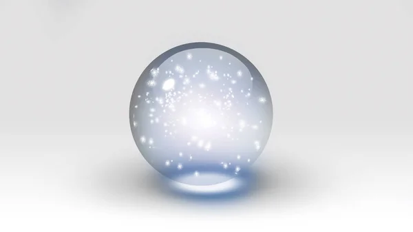 Sparkling Bubble Isolated White Rendering — Stock Photo, Image