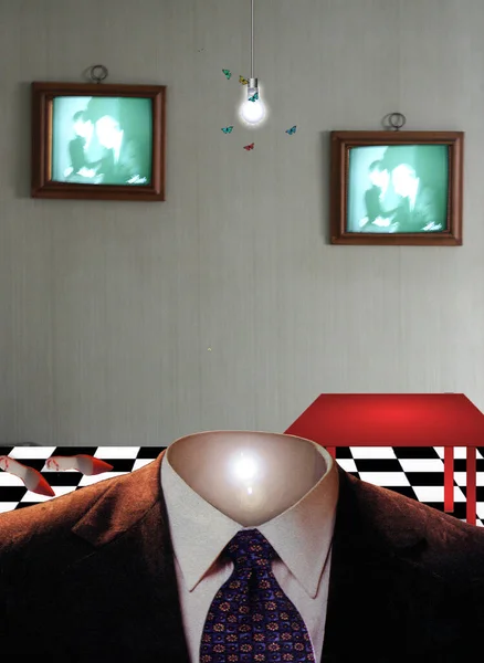 Kafası Olmayan Bir Adamla Bir Odanın Içinde — Stok fotoğraf