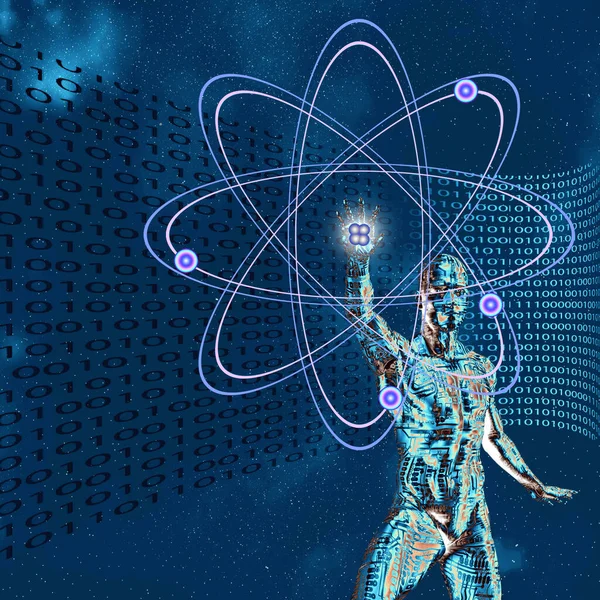 Atom Abstrakt Bakgrund Med Utrymme För Din Text — Stockfoto
