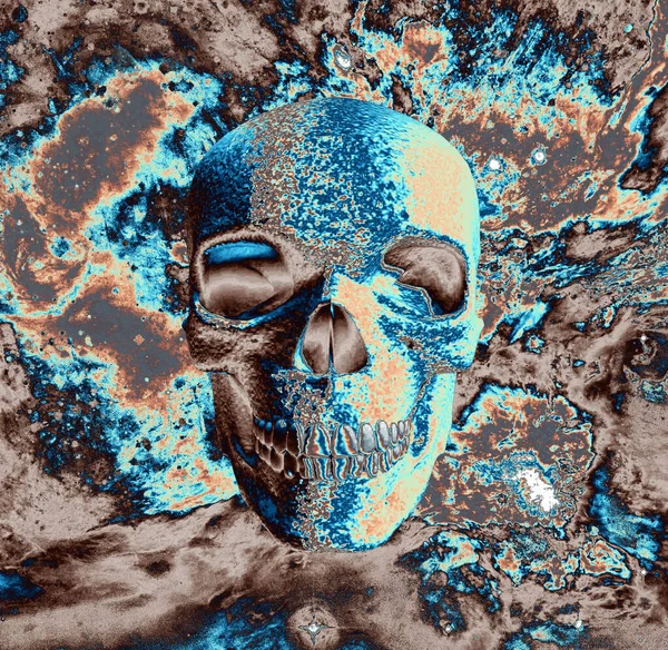 Cráneo Abstracto Colorido Fondo Vista —  Fotos de Stock
