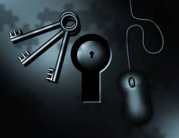 Earth Keys Computer Keyhole Rendering — Stock Photo, Image