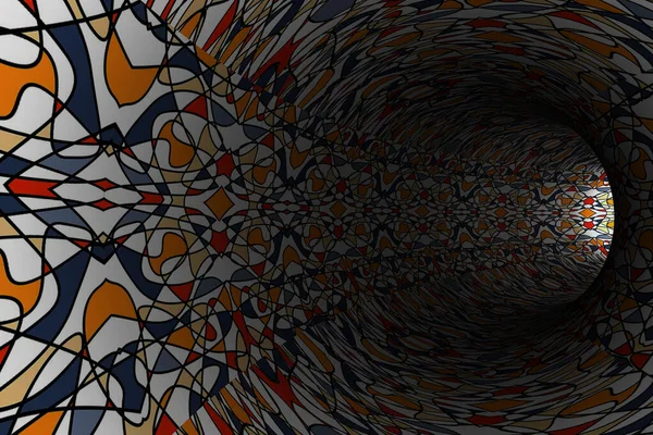 Современный Абстрактный Туннель Стиле Мондриана Рендеринг — стоковое фото