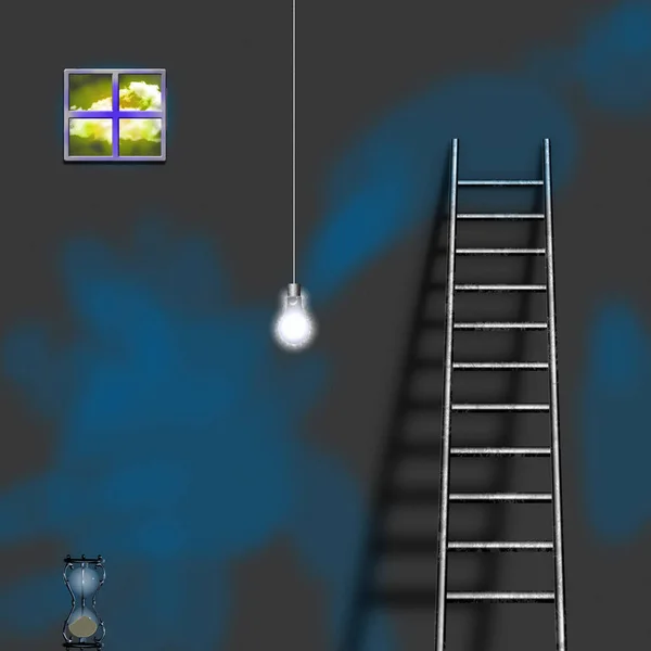 Ladder Wall Concept Background — Stock Photo, Image