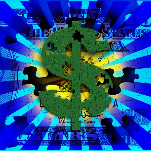 Puzzle Euro Dollar Symbol — Foto Stock