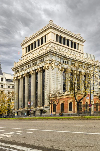 Madrid España Diciembre 2020 Sede Del Instituto Cervantes Día Nublado — Foto de Stock