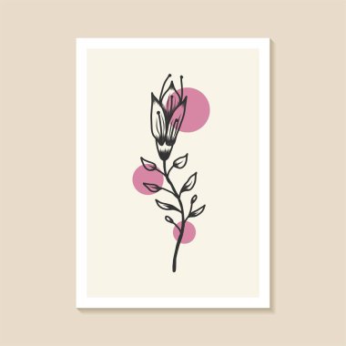 Soyut şekil zarif botanik duvar tasarımı