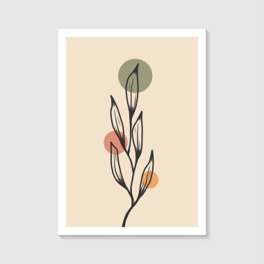 Soyut şekil zarif botanik duvar tasarımı