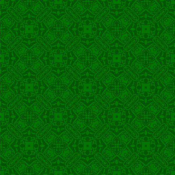 Patrón Ornamento Verde Canasta Sin Costuras Moda Antigua Lujo Listo — Vector de stock