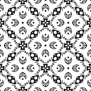 Kusursuz soyut siyah şekil ve çizgi. Basit desen süsleme arkaplanı