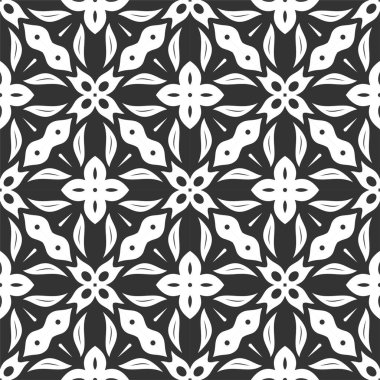 Siyah ve beyaz şekilli. Basit pürüzsüz süs arkaplanı