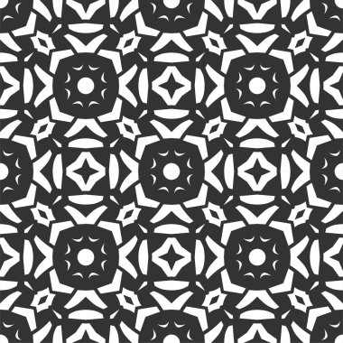 Siyah ve beyaz şekilli. Basit pürüzsüz süs arkaplanı