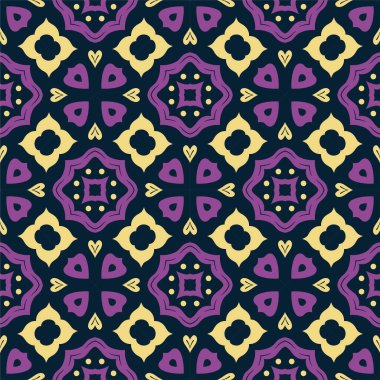 Üç renk desenli süs arka planı. Etnik olmayan yazdırılmaya hazır