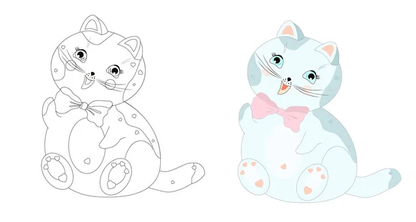 Personajes Divertidos Gatos Adorables — Vector de stock