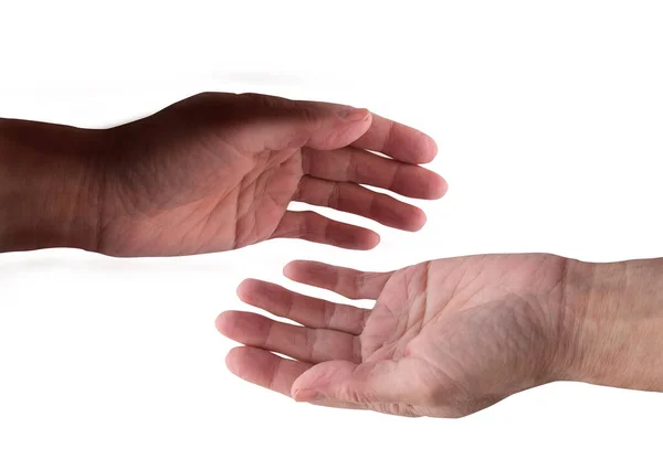 Cropped View Male Hands Isolated White — Photo