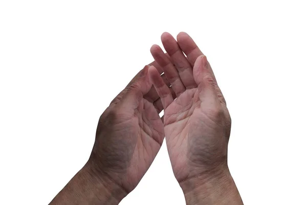 Cropped View Male Hands Isolated White — Fotografia de Stock