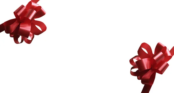 Rote Schleife Isoliert Auf Weißem Hintergrund — Stockfoto