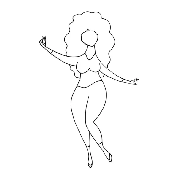 Silueta Una Mujer Bailando Vector Ilustración — Archivo Imágenes Vectoriales