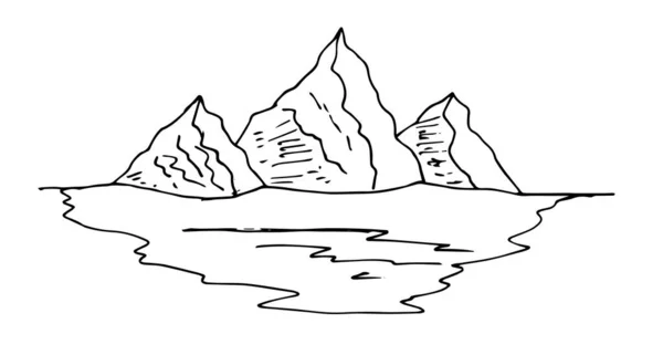 vector illustration of a sketch of a mountain