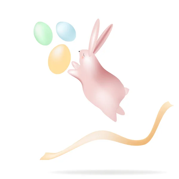 Пасхальный Кролик Яйцами — стоковый вектор