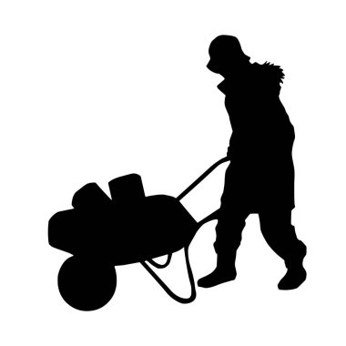 Bir işçinin vektör silueti