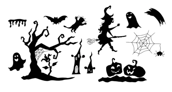 Halloween Set Ilustração Vetorial — Vetor de Stock