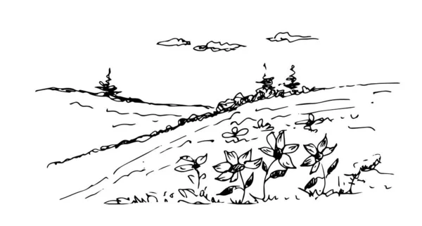 Illustration Vectorielle Paysage Naturel — Image vectorielle