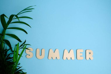 Mavi bir arka planda yaz kelimesi.