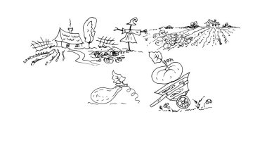 Bir alanın el çizimi çiziminin vektör çizimi 