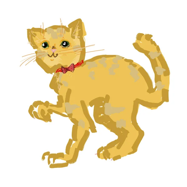 Lindo Gato Aislado Blanco — Vector de stock