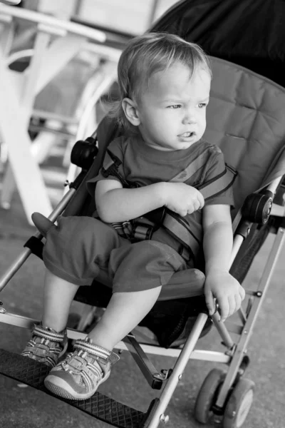 Niño sentado en el cochecito —  Fotos de Stock