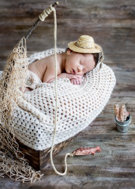 Uyuyan sevimli bebek çocuk